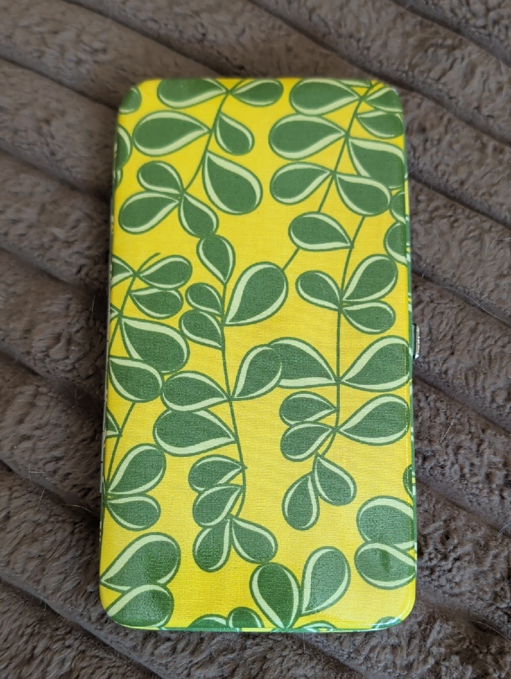 Leaf Print Yellow & Green Wallet Clutch